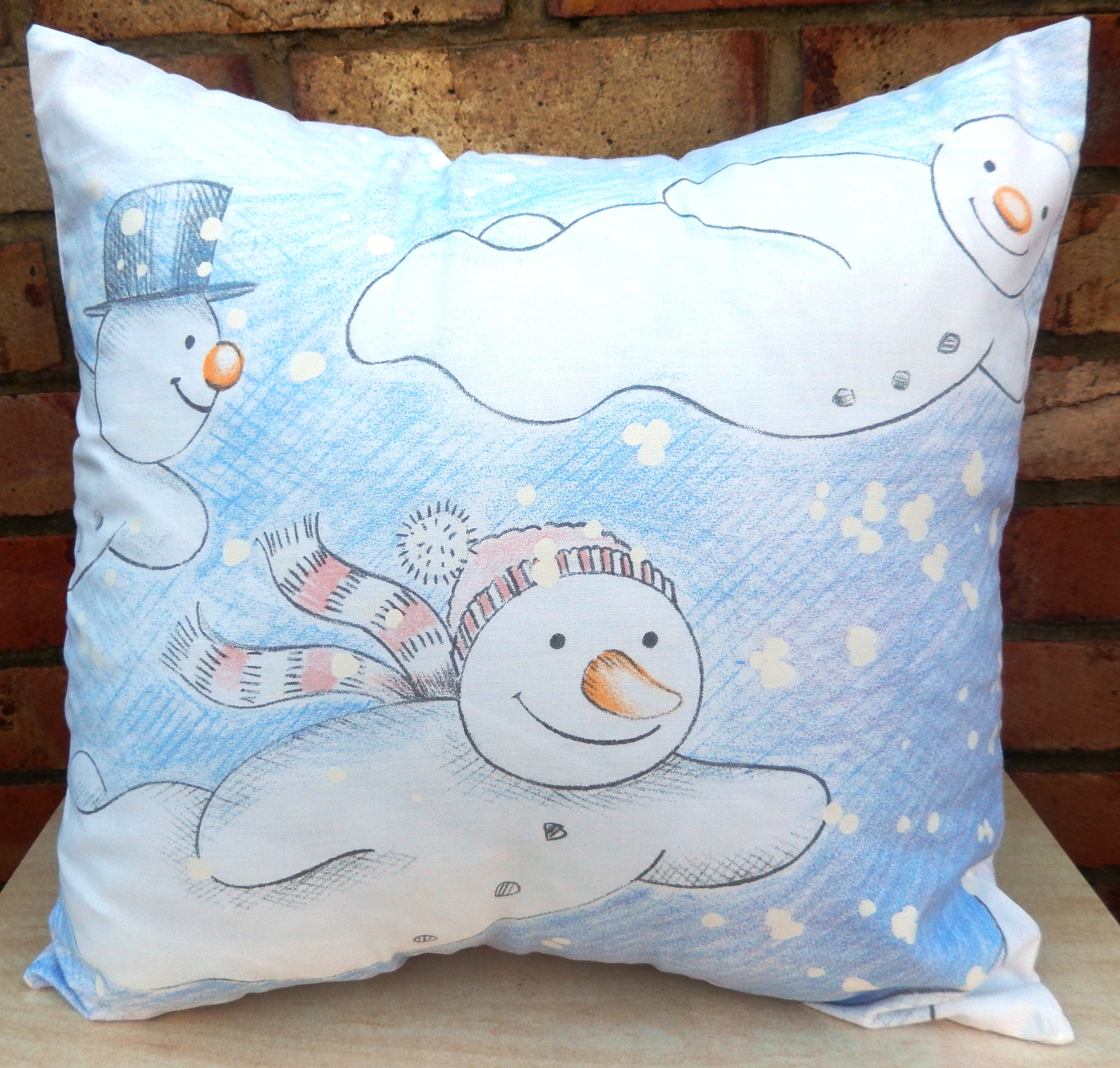 The Snowman Raymond Briggs Vintage Fabric Cushion Handmade By Alien Couture Alien Couture alien couture