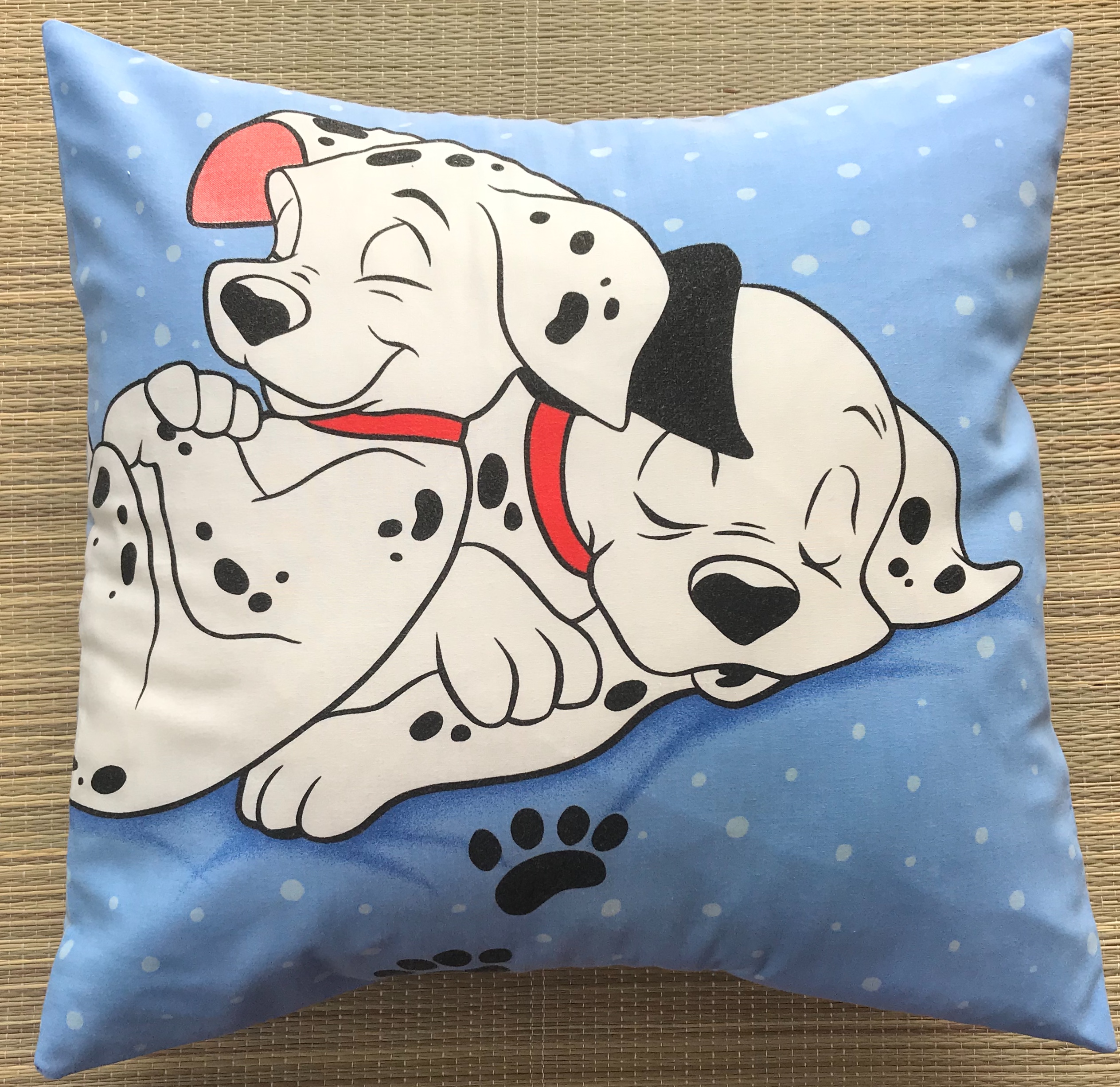 101 Dalmatians Disney Vintage Fabric Cushion Handmade by Alien Couture Dalmation Dog Alien Couture